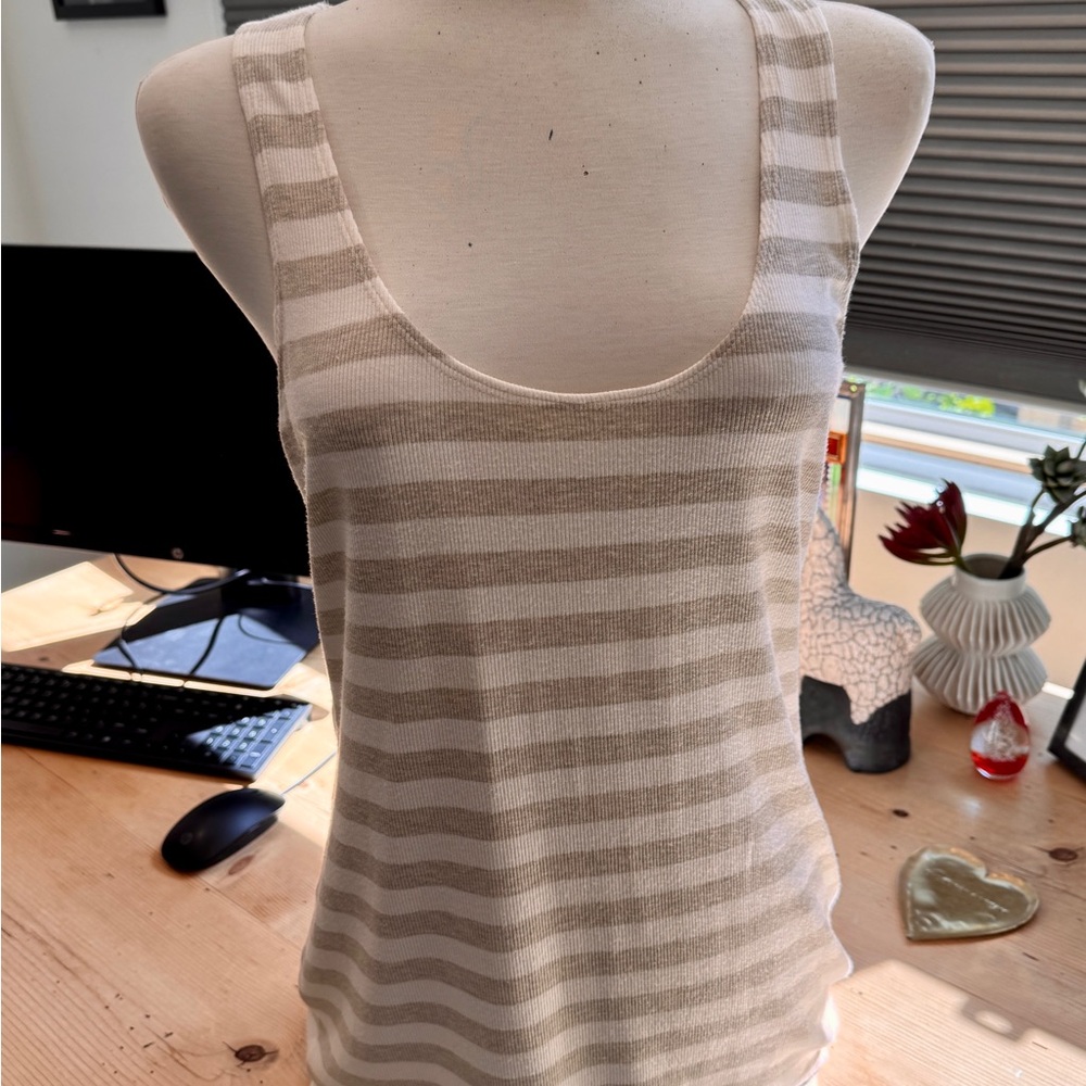 L'AGENCE Ivanna Stripe Midi Tank Dress Size Large Women Large